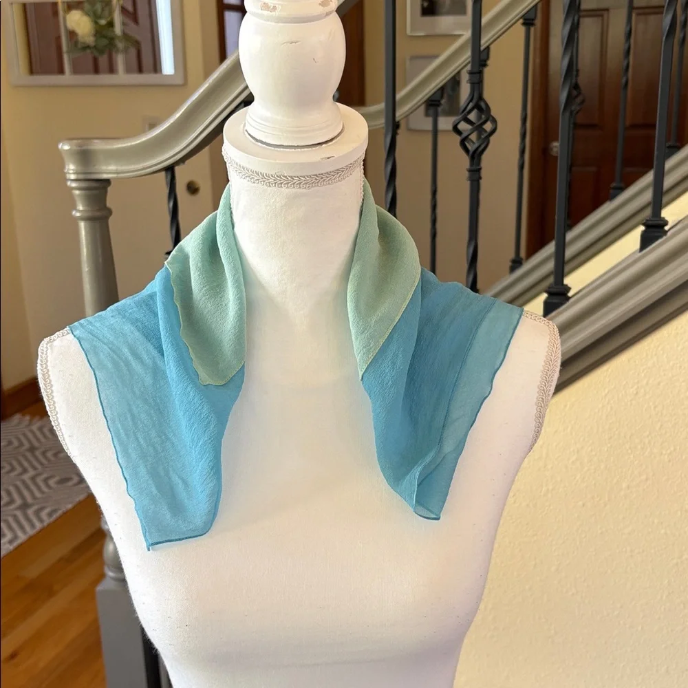 Two-Tone Blue and Sea Green Scarf